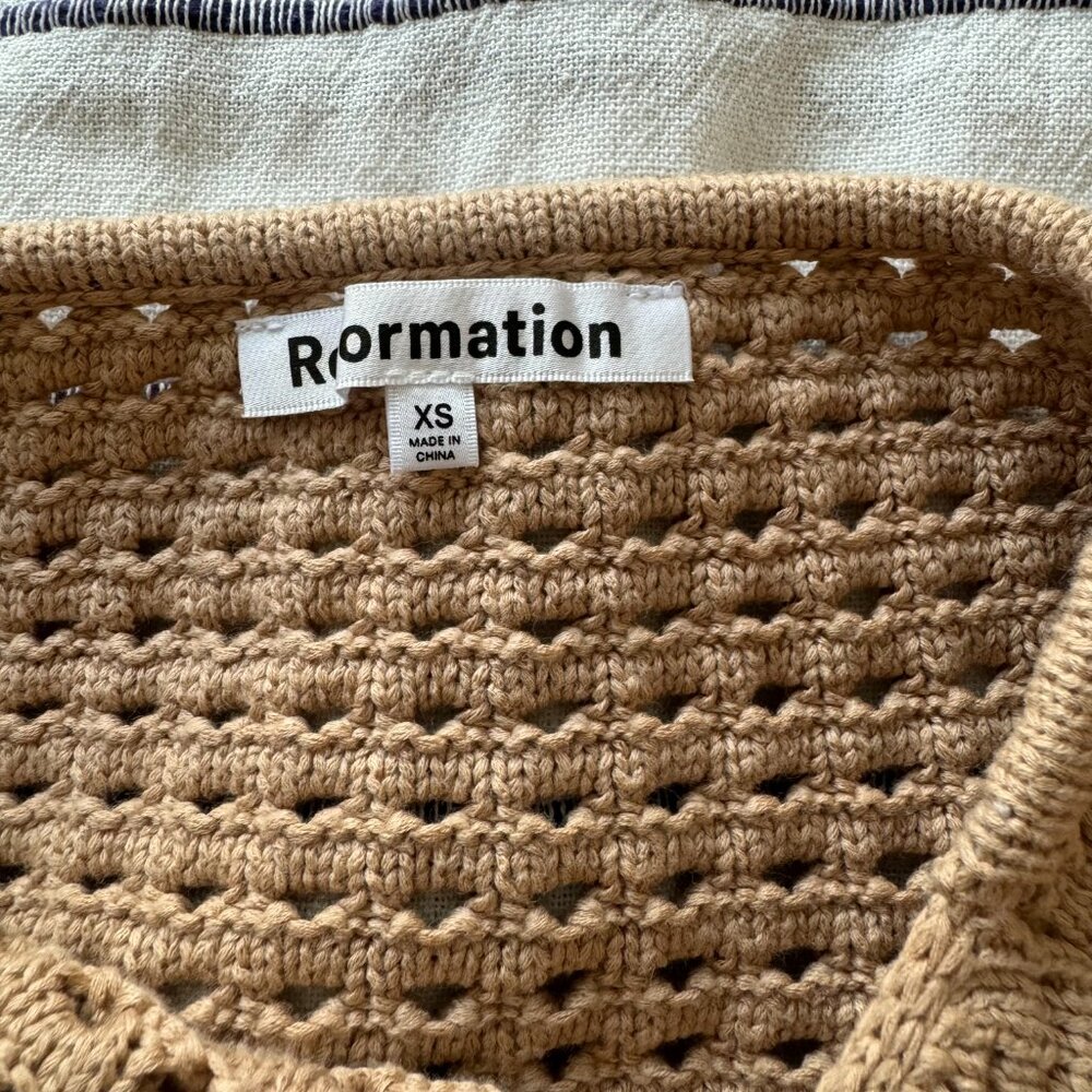 Reformation Martel Sand Open Halter Knit Mini Dress XS - Picture 3 of 5